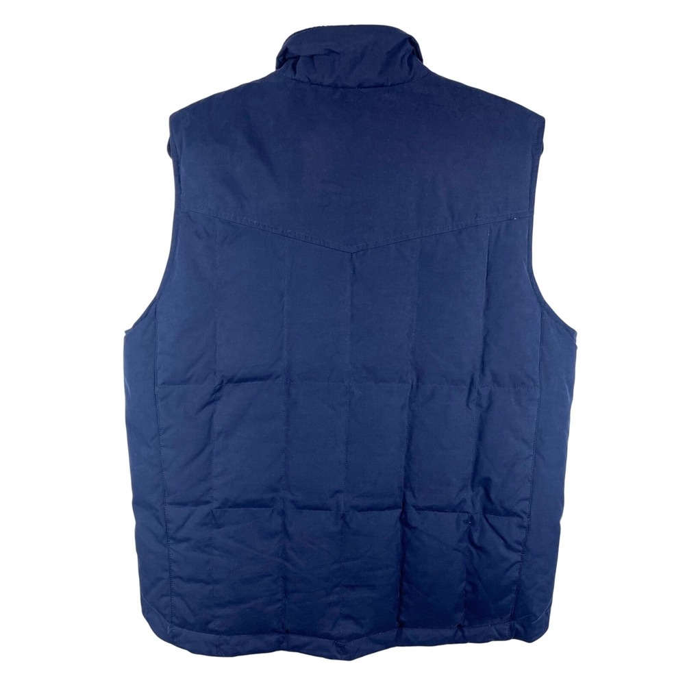 Roundtree & Yorke Outdoors Navy Puffer Vest Men's Medium Quilted Snap Zip - Picture 5 of 13